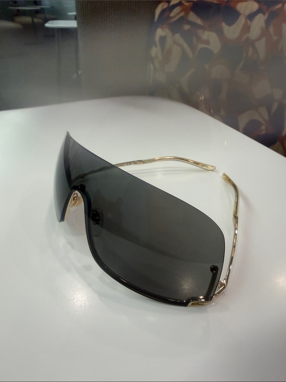 GUCCI Designer Grey Shield Sunglasses
